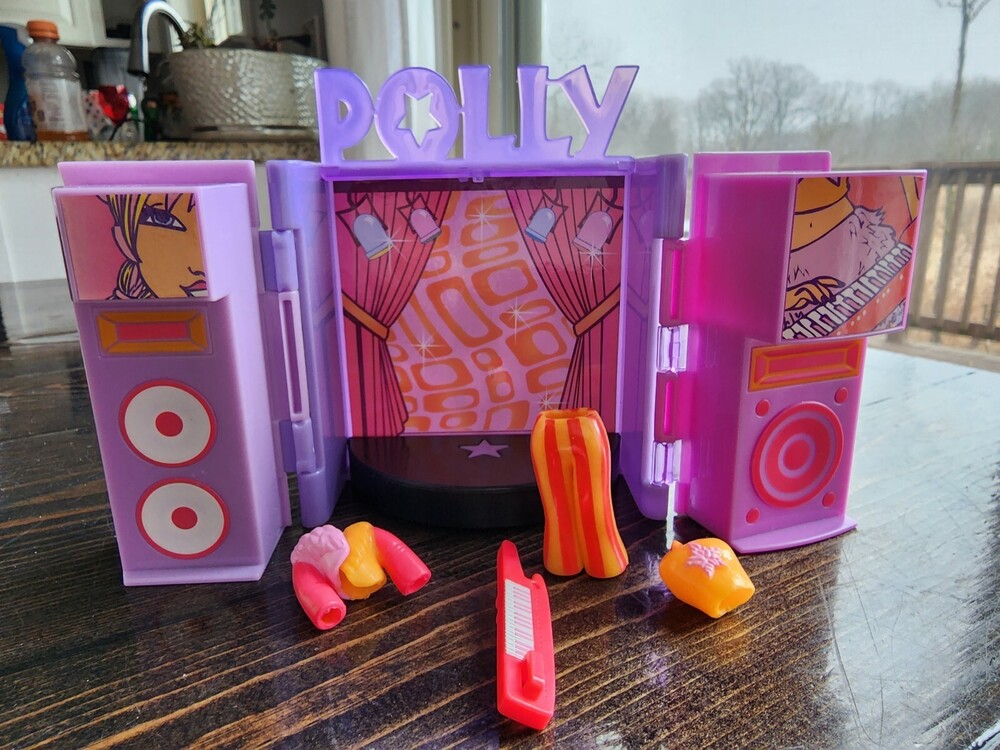 Mattel 2002 Polly Pocket Rock N Pop Concert Stage VINTAGE Set EUC Keyboard